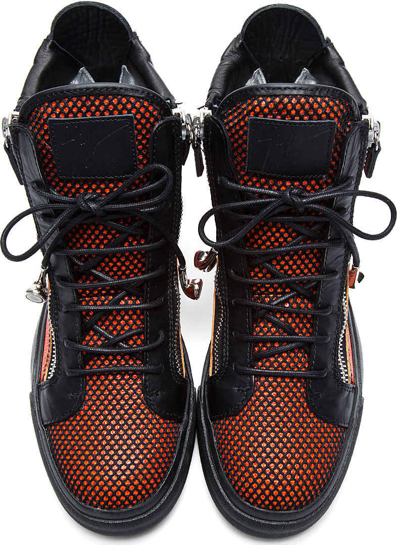 giuseppe zanotti orange sneakers