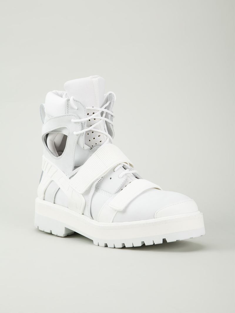 Hood By Air 'Avalanche' Combat Boots in White for Men | Lyst