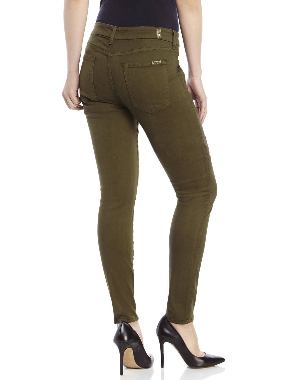 green skinny jeans with pockets jeans