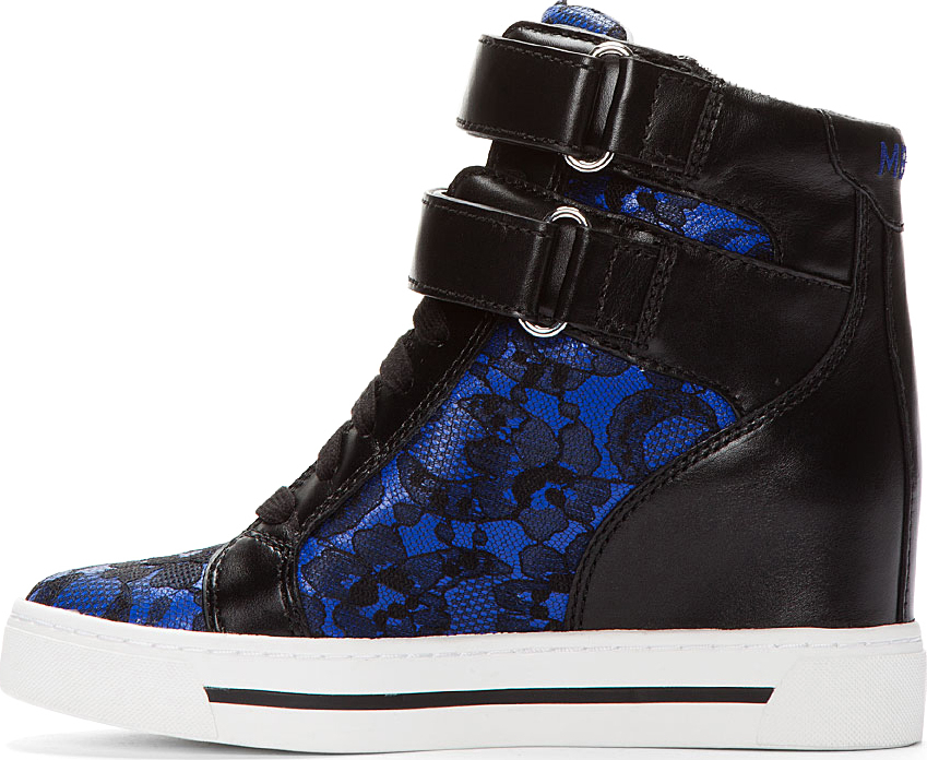 Lyst - Marc By Marc Jacobs Royal Blue Lace Sneaker Wedge in Blue