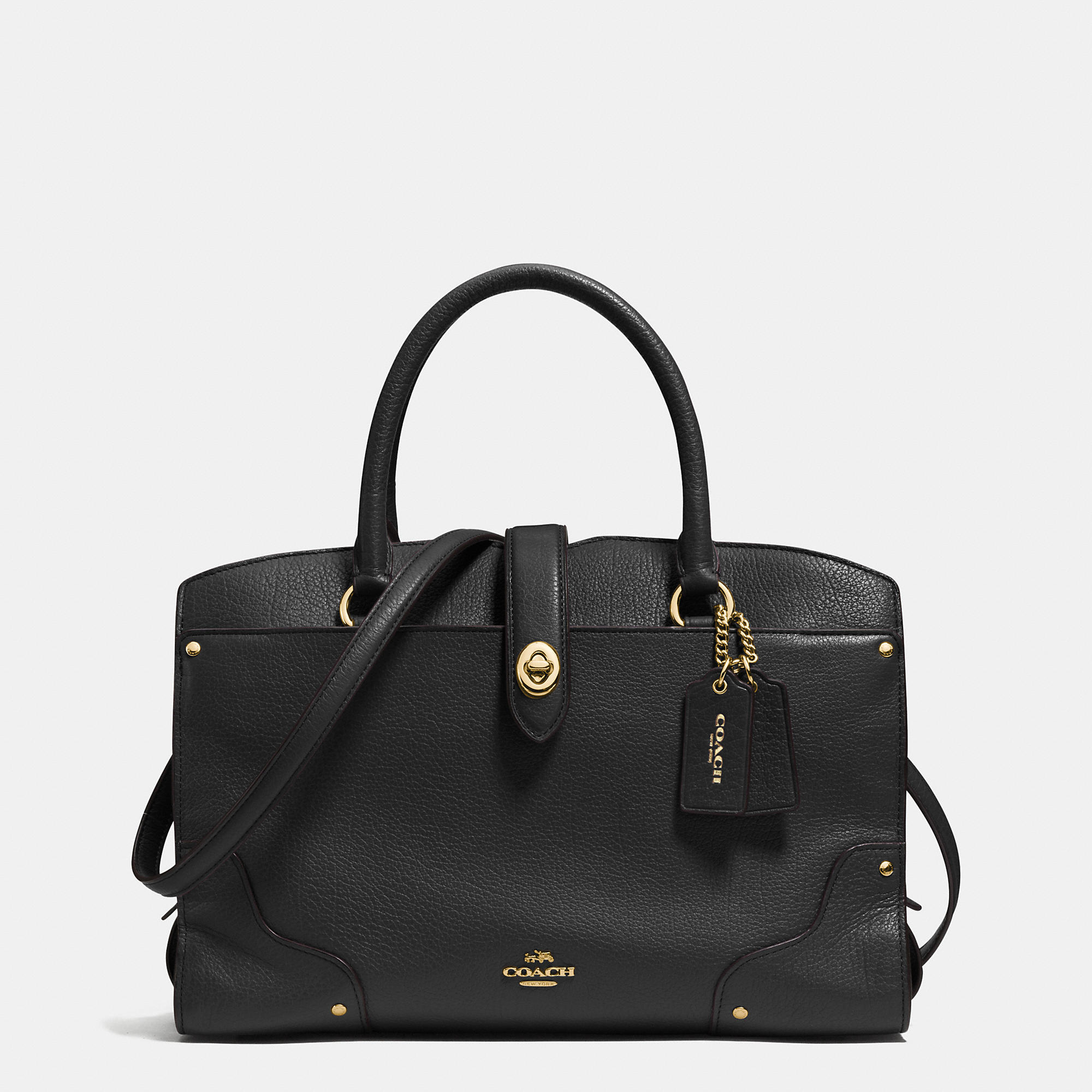 Coach Mercer Satchel 30 In Grain Leather in Metallic | Lyst