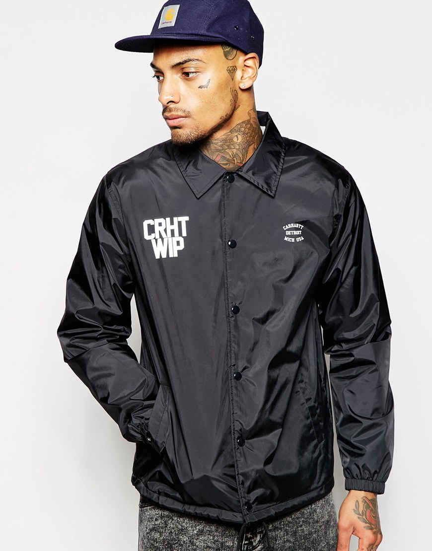 Carhartt State Coach Jacket With Back Print in Black (Gray) for Men | Lyst