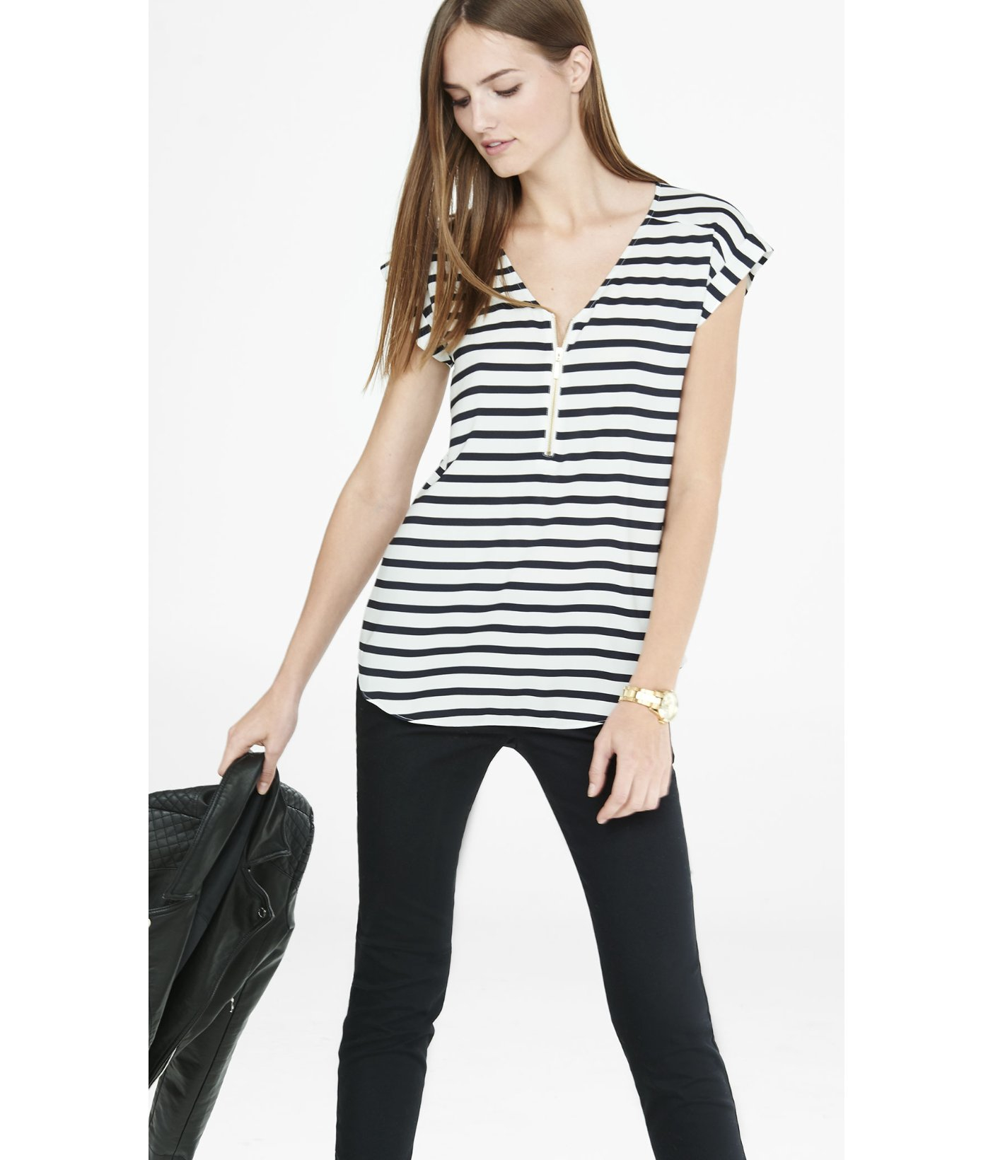 express striped blouse