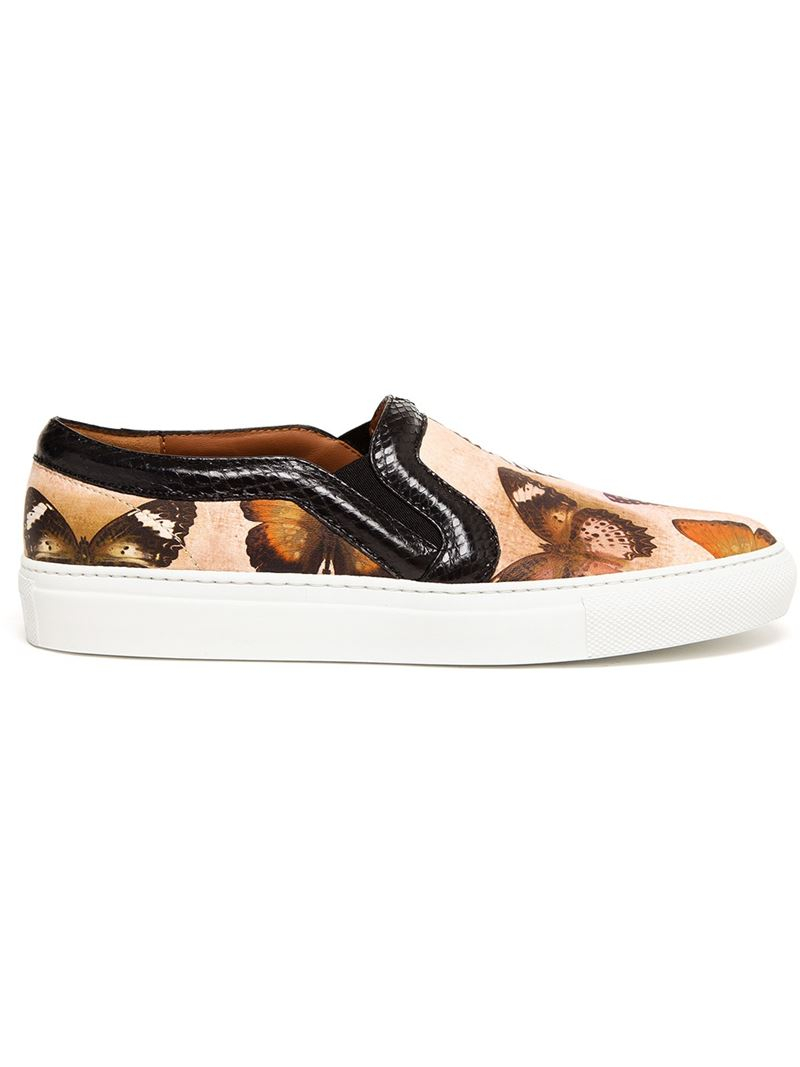 Lyst - Givenchy Butterfly-print Leather Skate Shoe in Brown