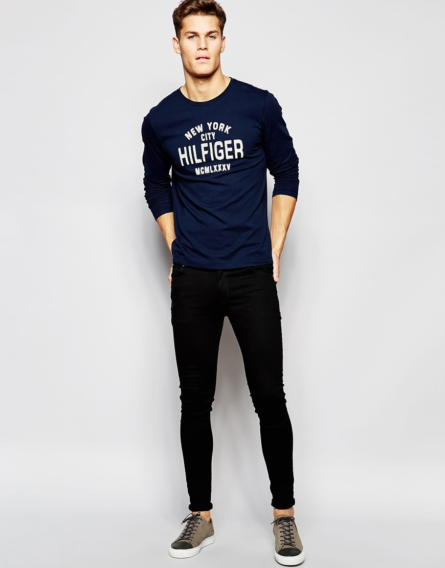 tommy hilfiger long sleeve t shirt mens