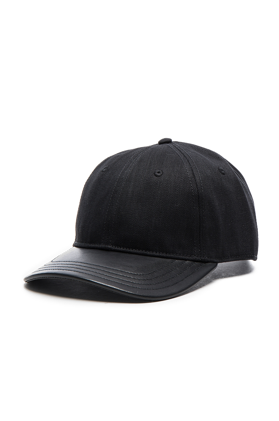 Rag & Bone Leather Brim Baseball Cap in Black | Lyst