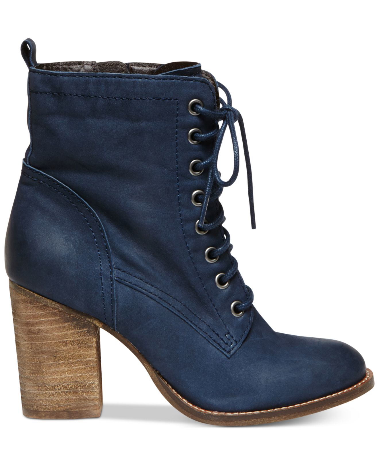 navy lace up booties