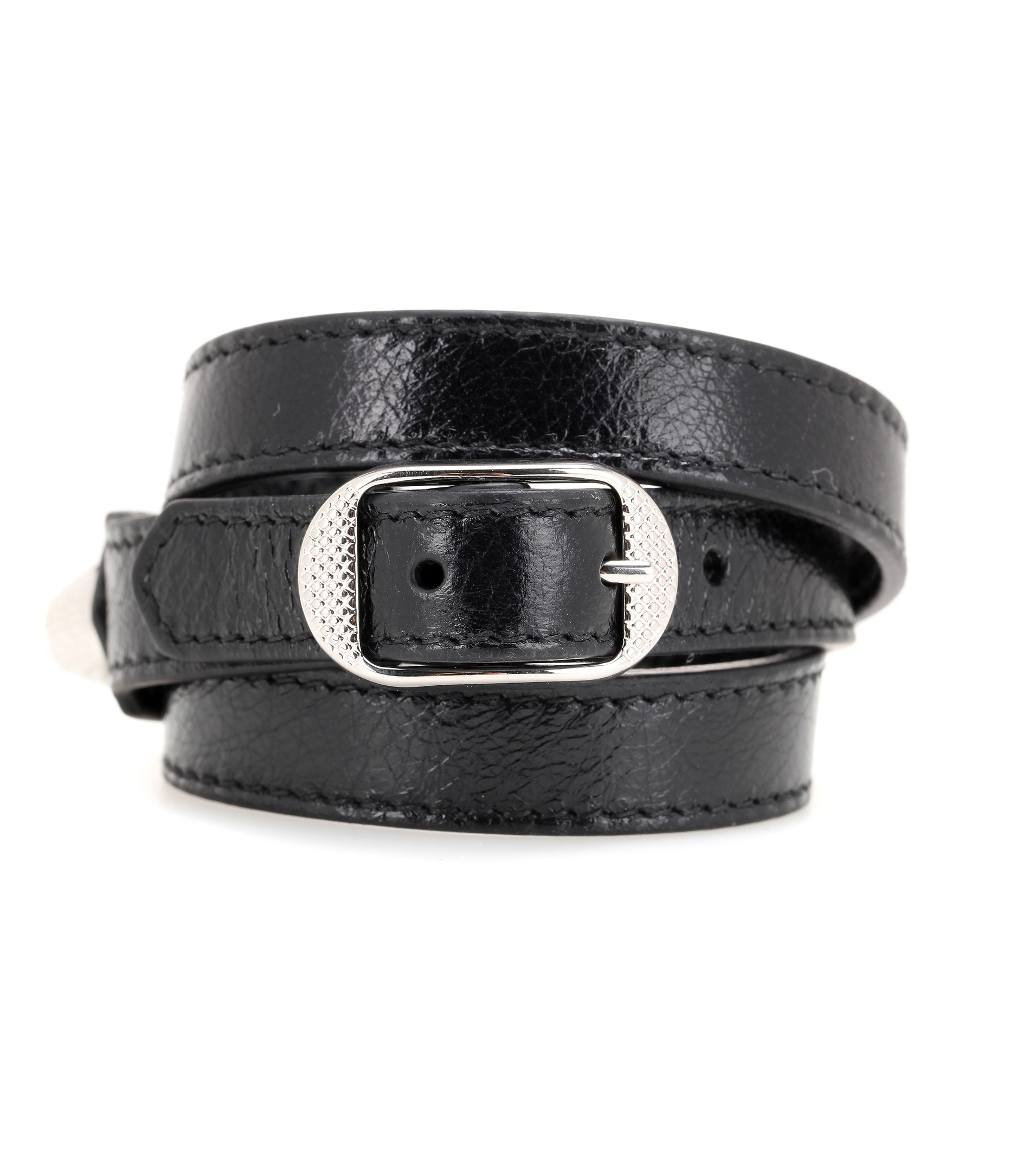 Balenciaga Giant Leather Bracelet in Nero (Metallic) - Lyst