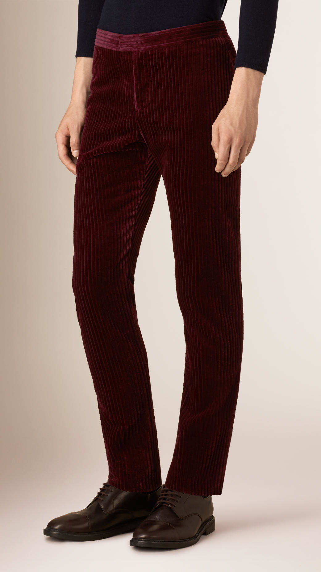 Lyst - Burberry Straight Fit Corduroy Trousers in Purple for Men