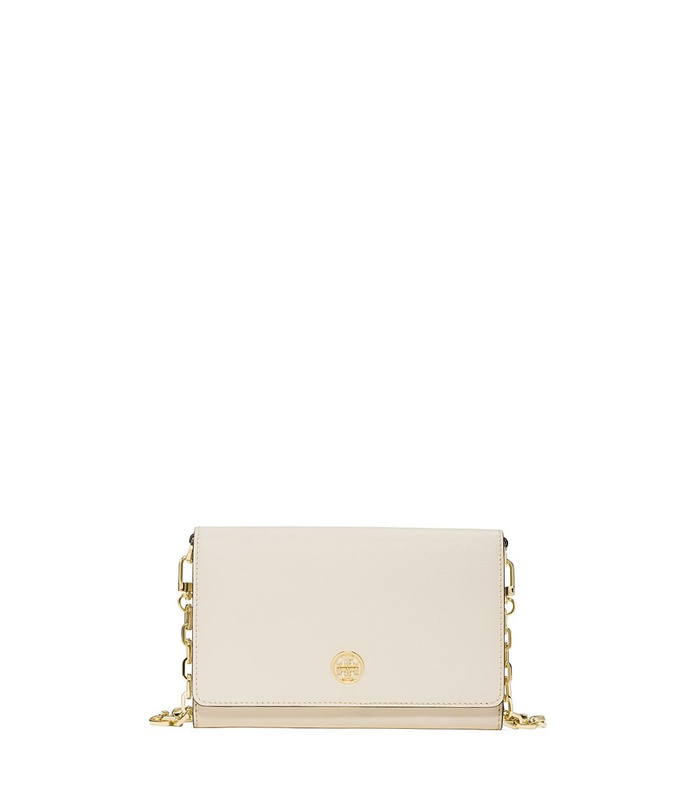 Tory Burch Robinson Chain Wallet in Blue