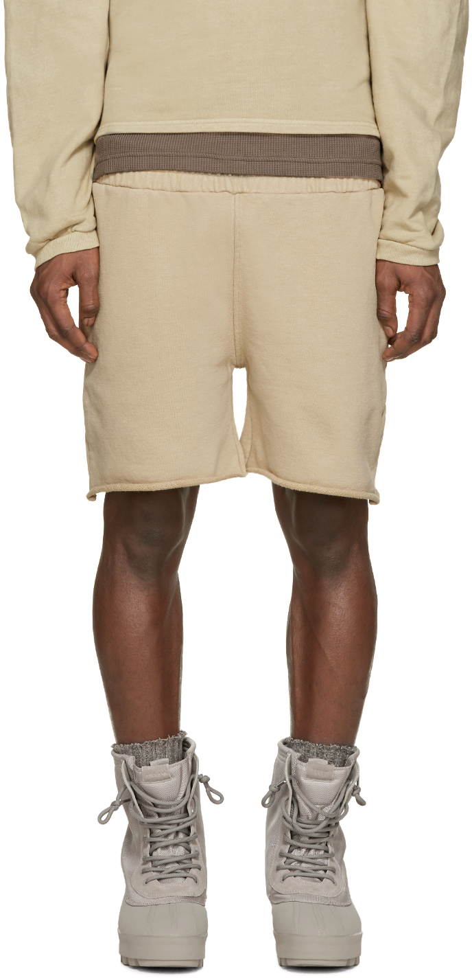 shorts and yeezys