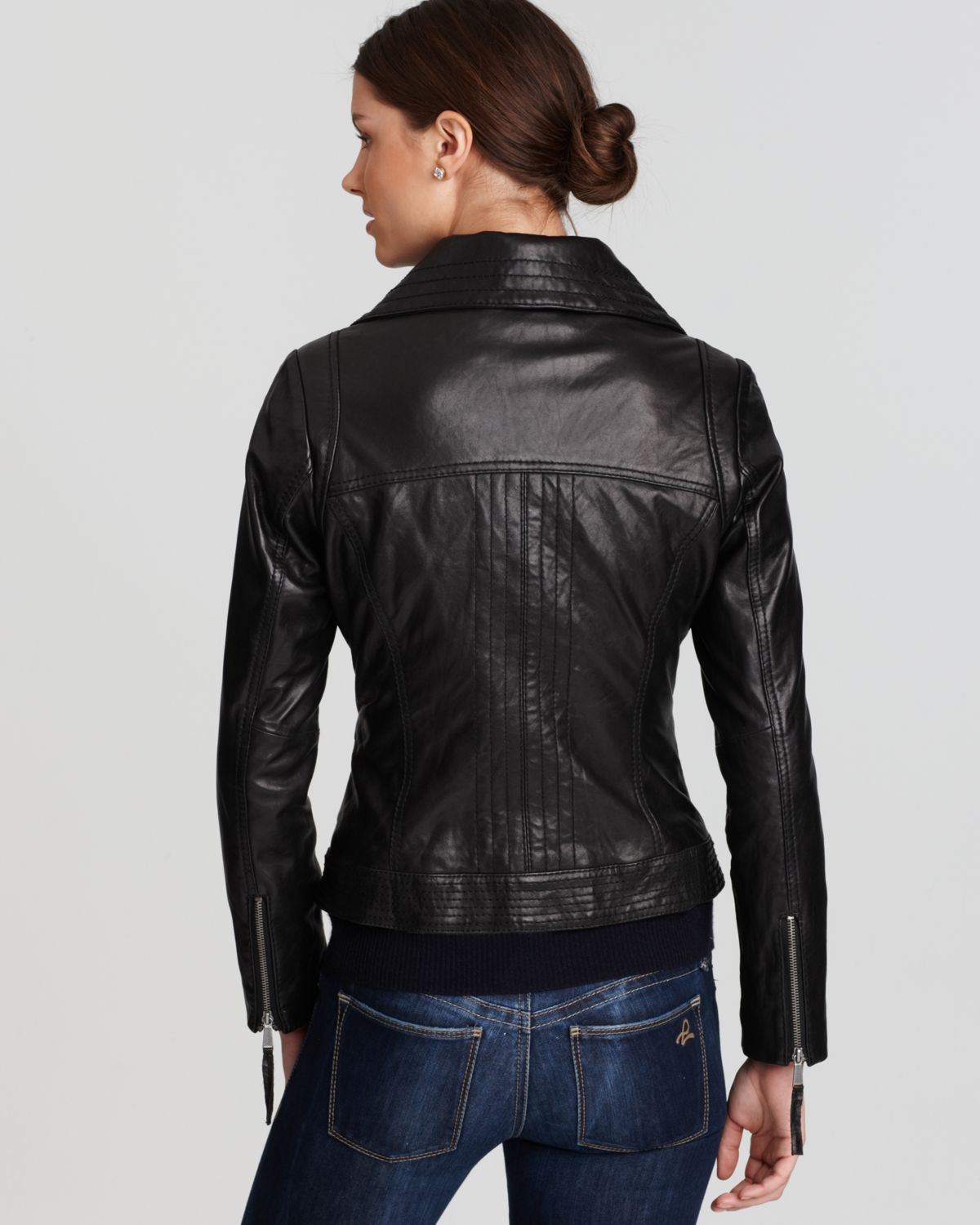 michael kors leather scuba jacket