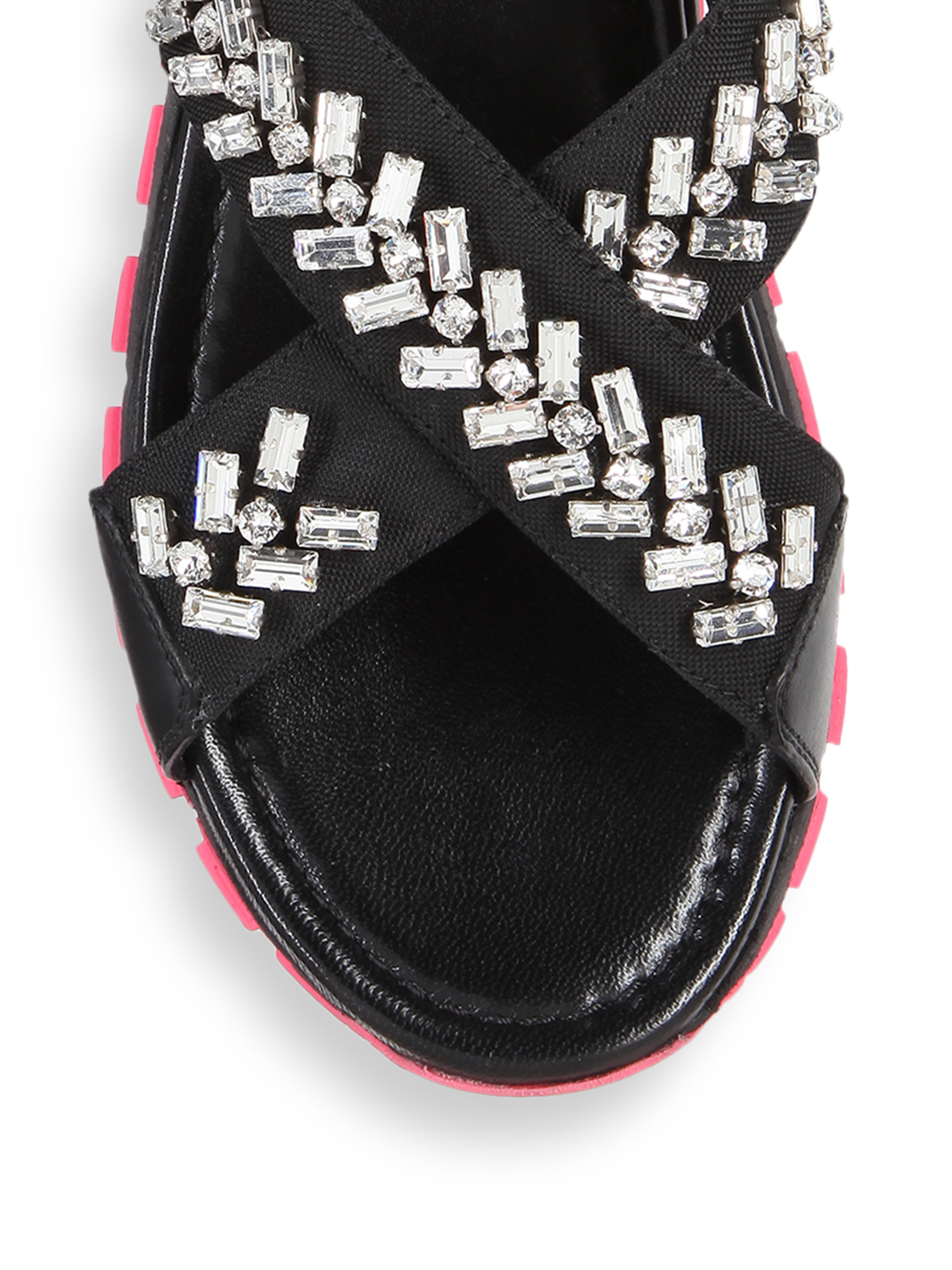 prada crystal embellished shoes