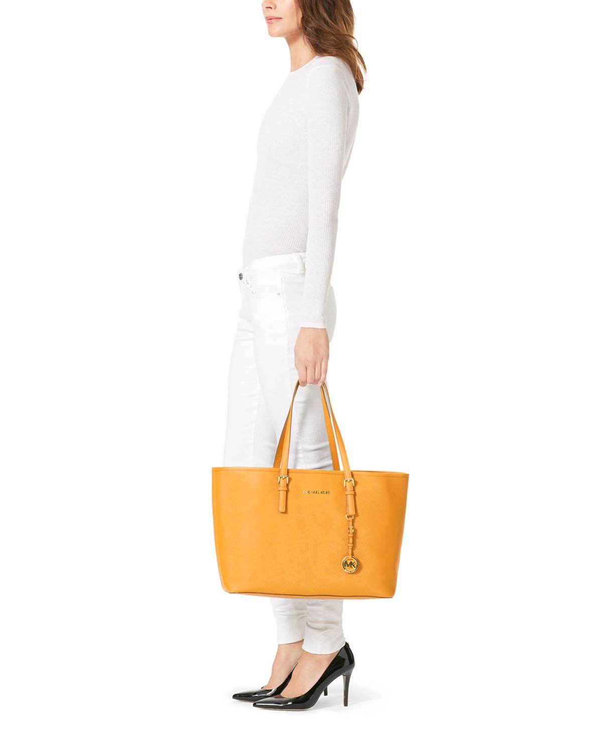 Michael Kors Michael Medium Jet Set Multifunction Travel Tote in Vintage  Yellow (Yellow) - Lyst