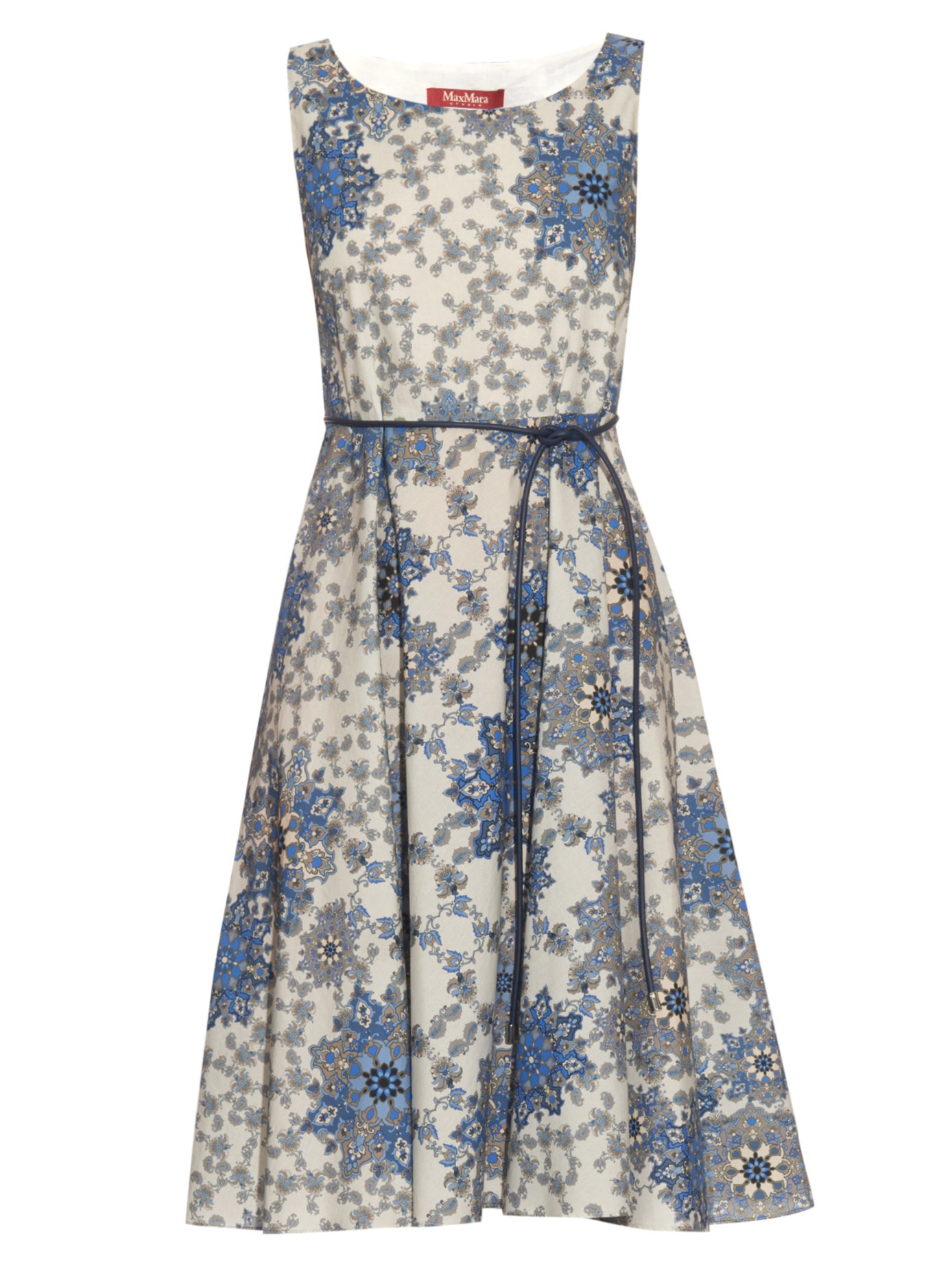 Max Mara Studio Cotton Maresca Dress in Blue Print (Blue) - Lyst