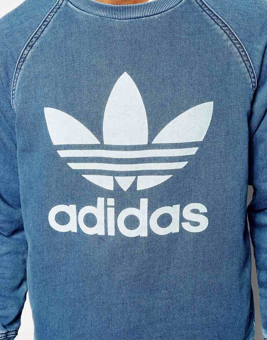 adidas Originals Denim Sweatshirt Ab8054 in Blue for Men | Lyst