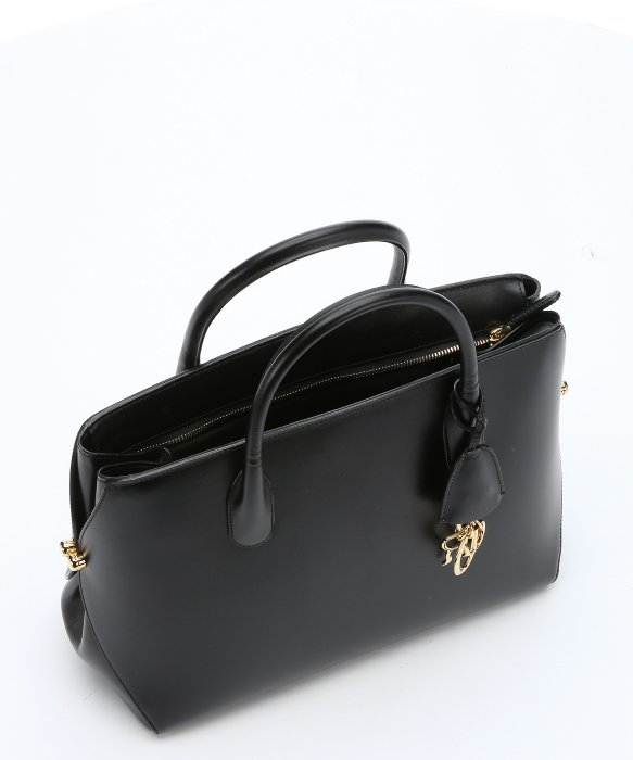 Lyst Dior Black Leather Medium Structured Tote Bag In Gallery