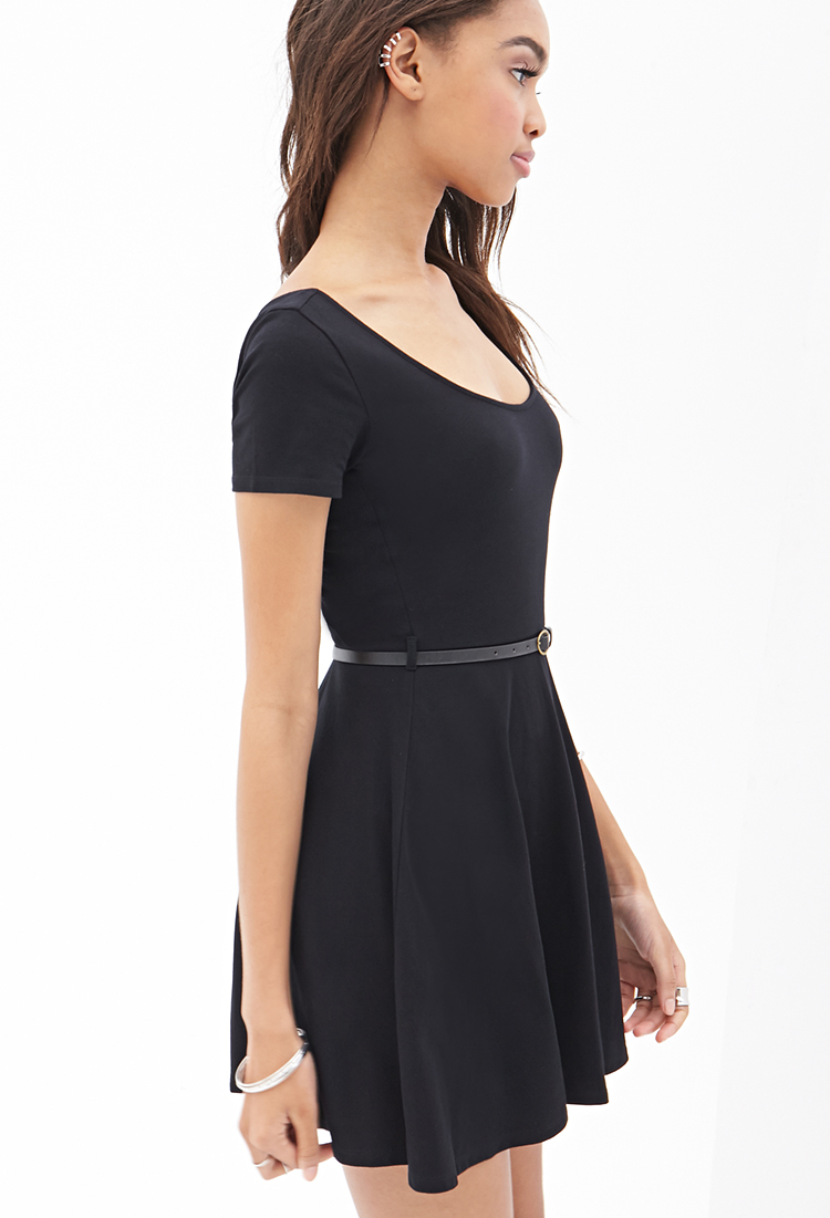 forever 21 black skater dress