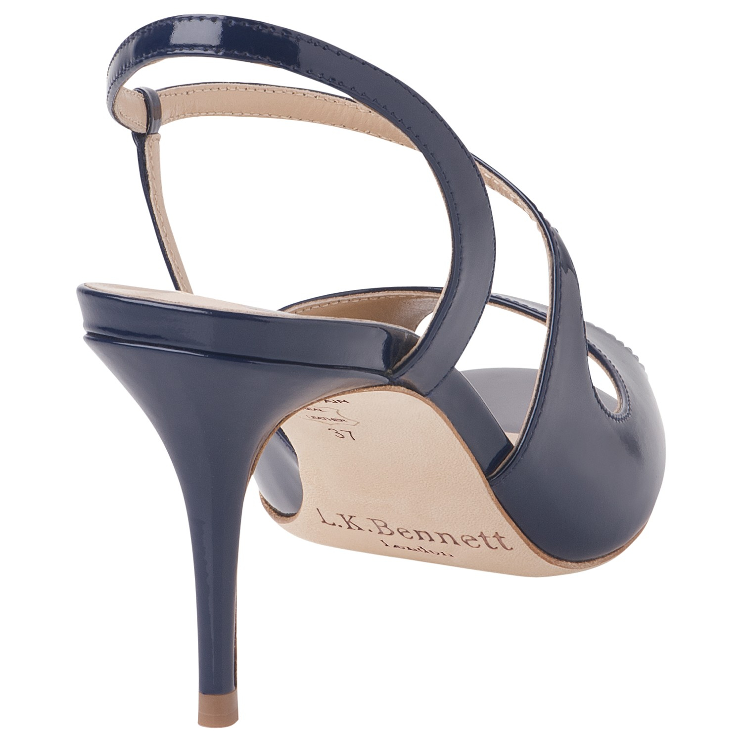 LK Bennett L.K.Bennett Palmita Patent Asymmetric Strappy Sandals in Blue |  Lyst UK