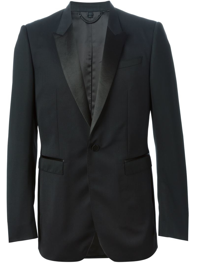 Burberry Prorsum Wool Tuxedo Jacket in Black for Men - Lyst