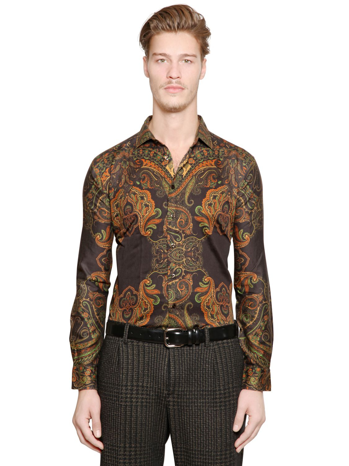 Etro Cotton All-over Paisley-print T-shirt in Brown for Men Mens T-shirts Etro T-shirts 