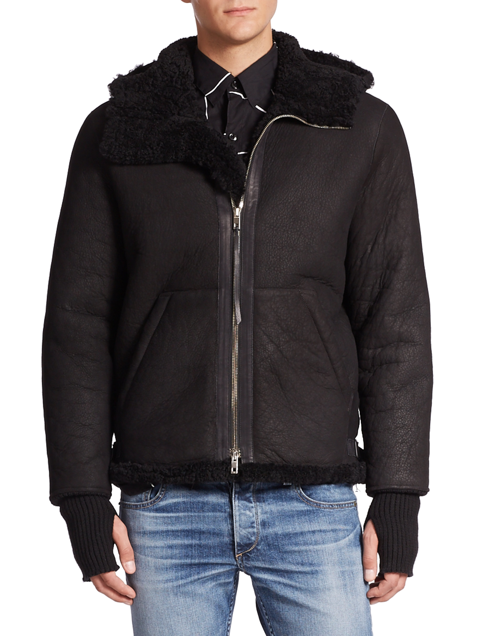 Rag & Bone Knox Shearling-lined Leather Flight Jacket in ...