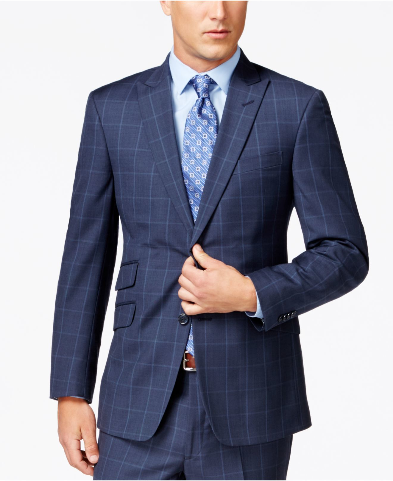 tommy hilfiger navy blue suit