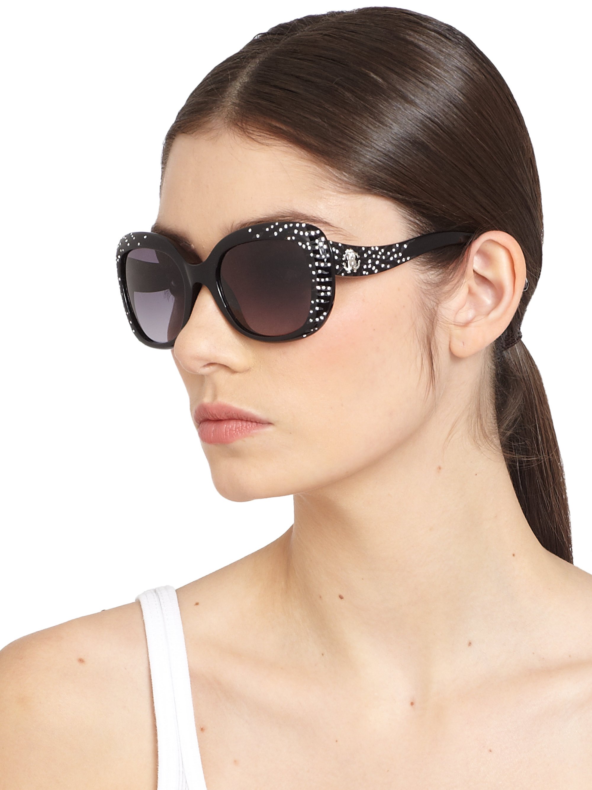 Roberto Cavalli Altair Swarovski Crystal Sunglasses in Black-Smoke (Black)  | Lyst