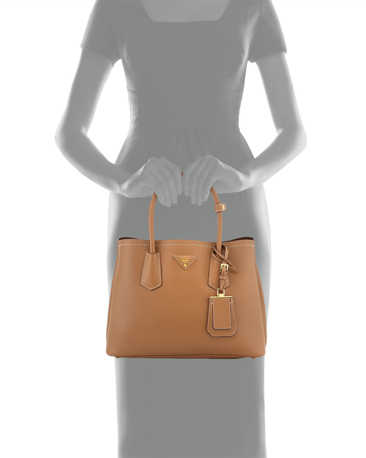prada small double tote