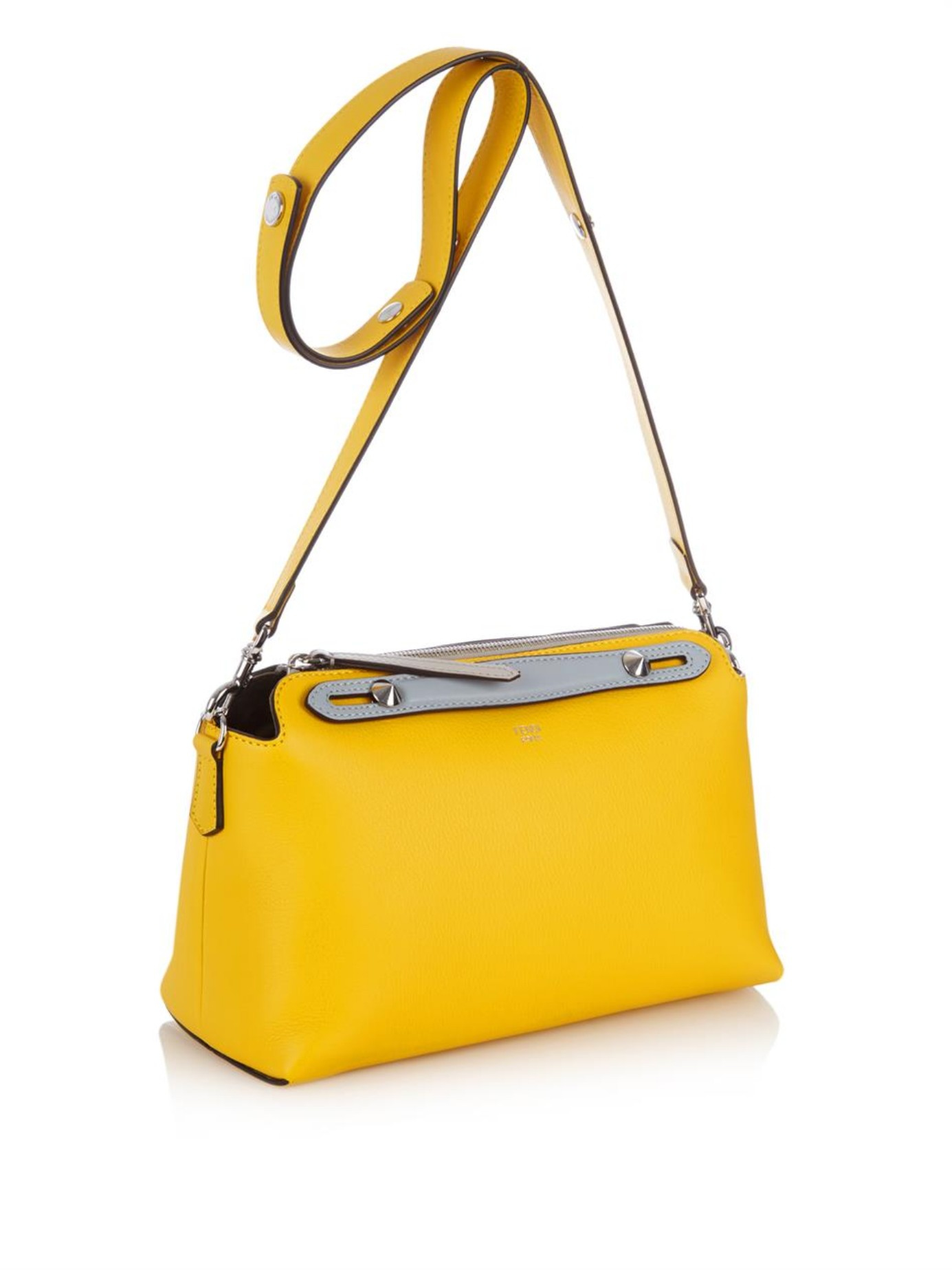 Fendi Fendista Pochette Mama Chain Flap 239783 Mustard Yellow Leather Cross  Body Bag, Fendi