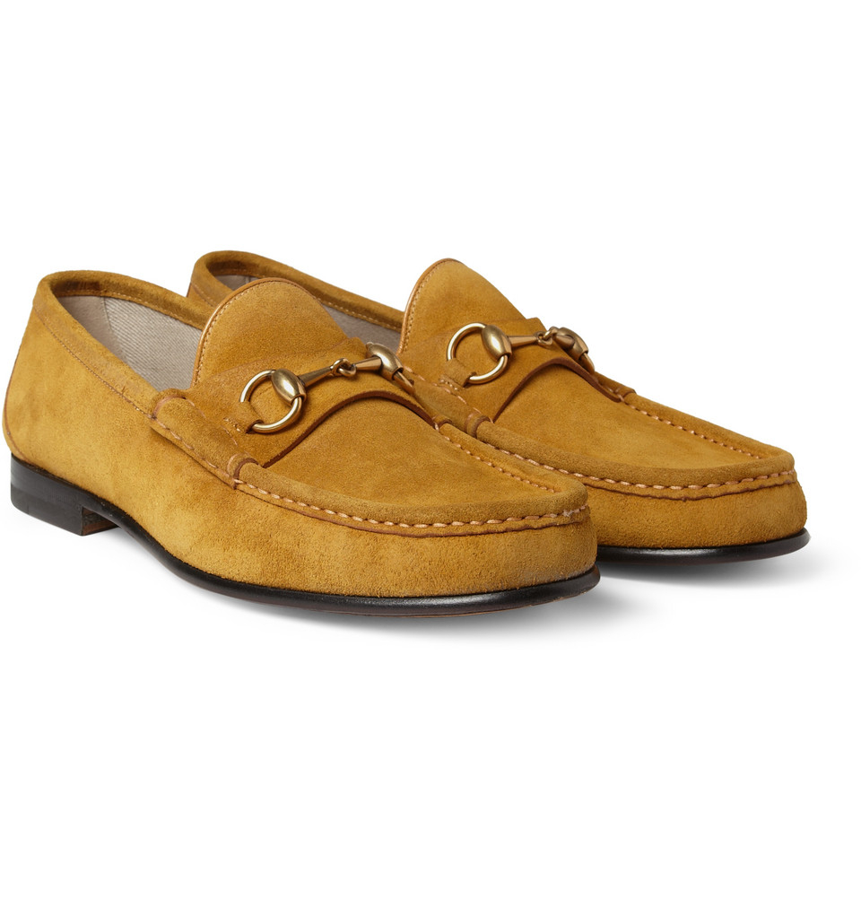gucci horsebit loafers suede