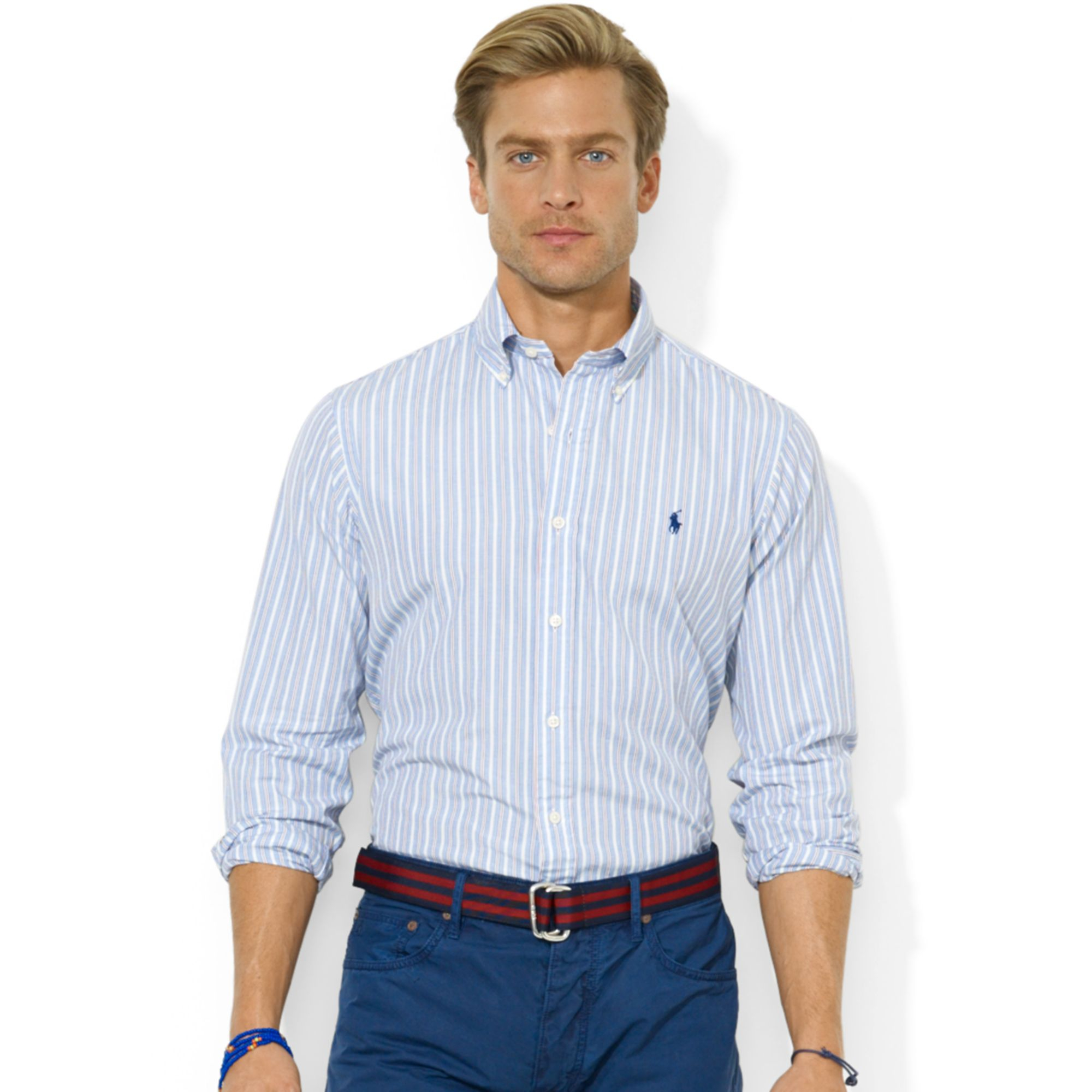 Polo Ralph Lauren Polo Customfit Multistriped Poplin Sport Shirt in ...