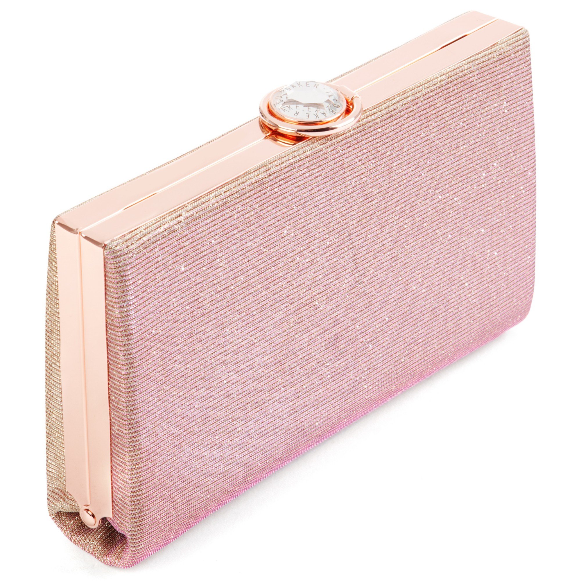 Ted Baker Gie Hard Case Glitter Clutch Bag In Pink Lyst Gallery