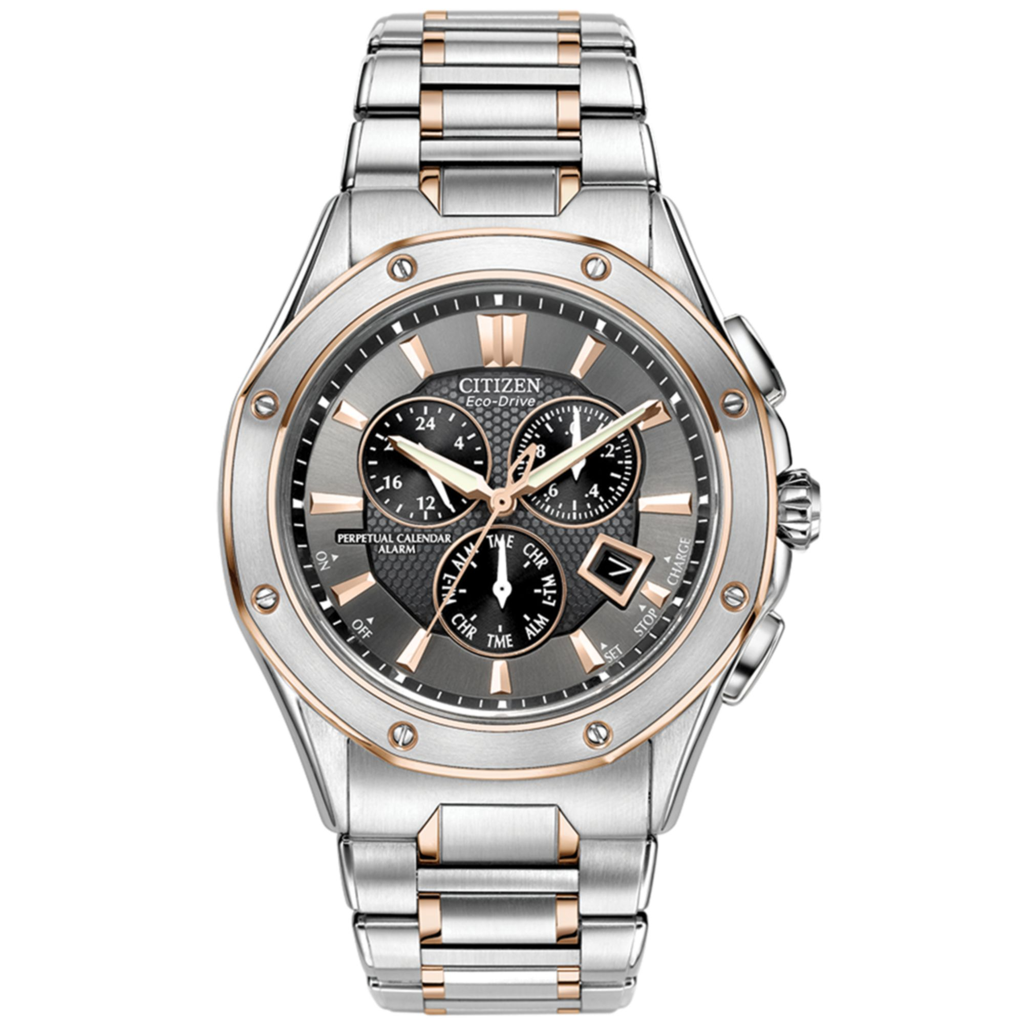 Citizen Mens Ecodrive Signature Octavia Perpetual Calendar Chronograph Twotone Stainless Steel