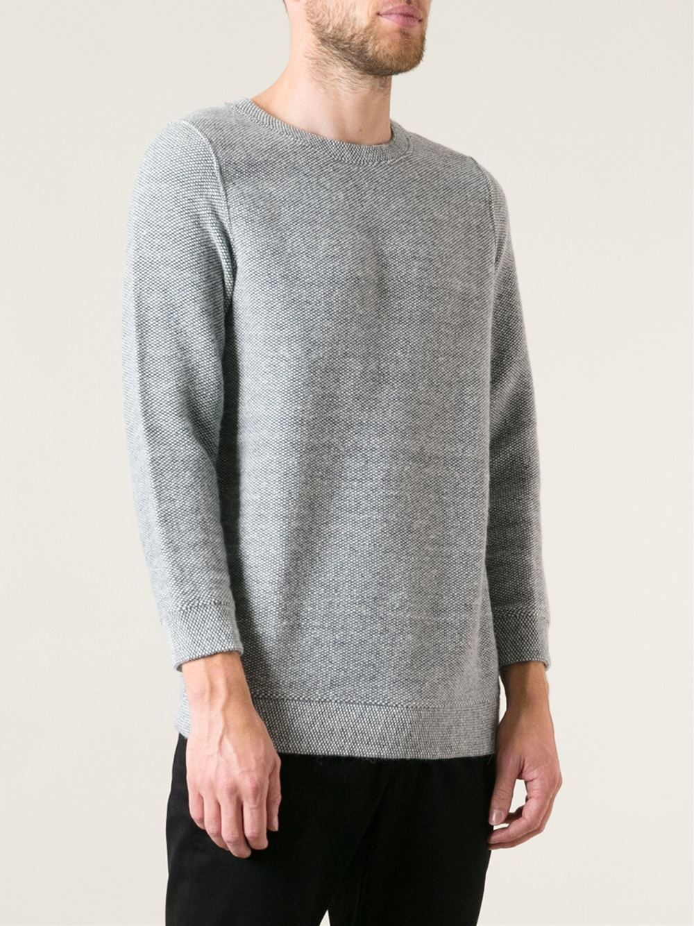 A.p.c. Knitted Sweater in Blue for Men | Lyst