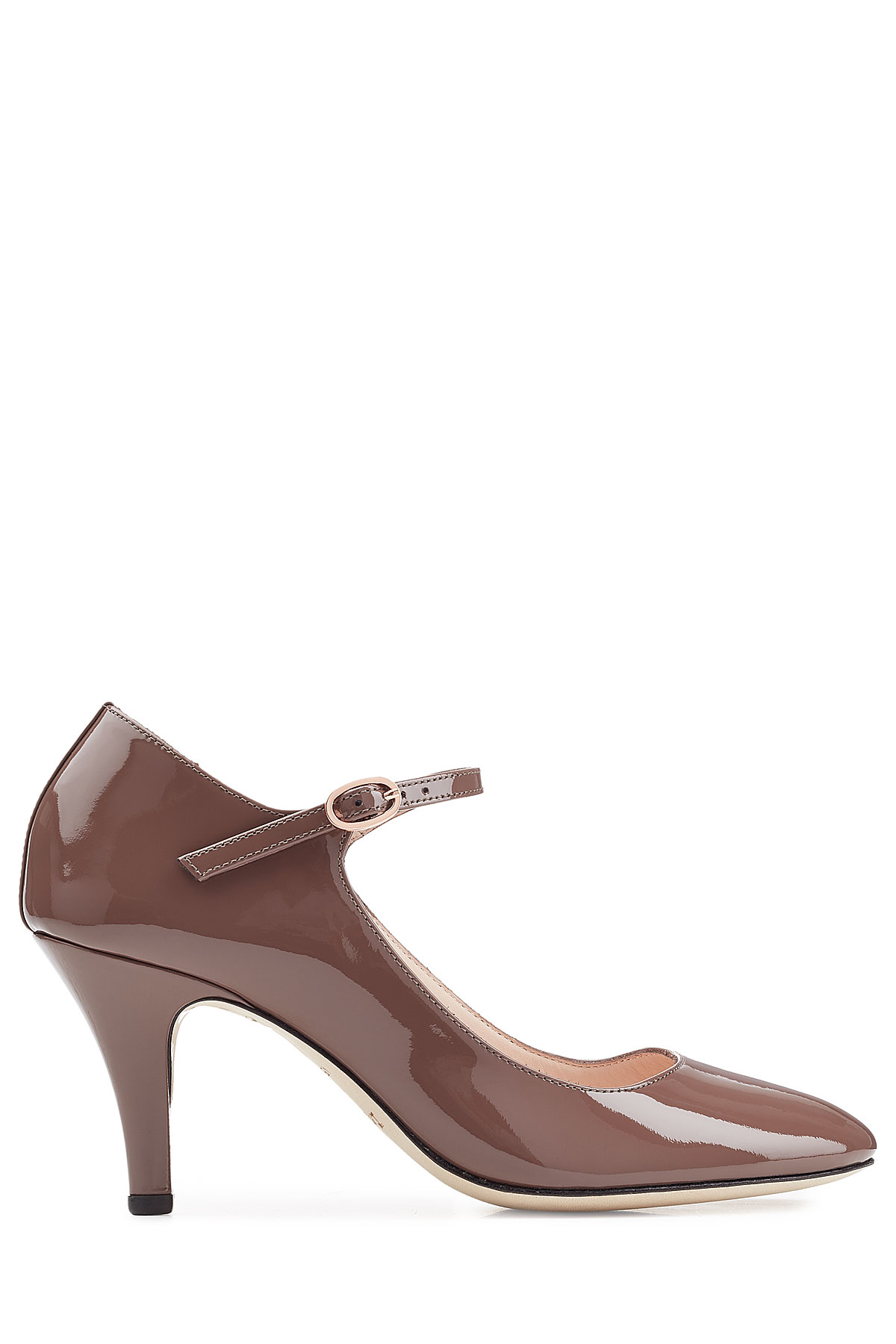 brown patent leather heels