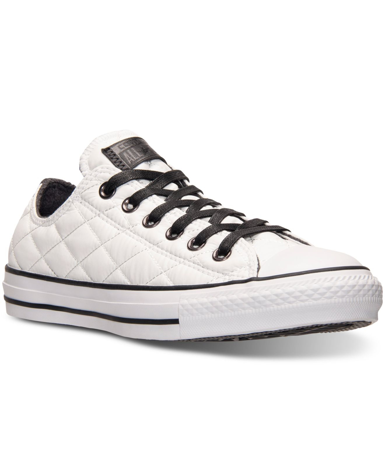 white quilted converse