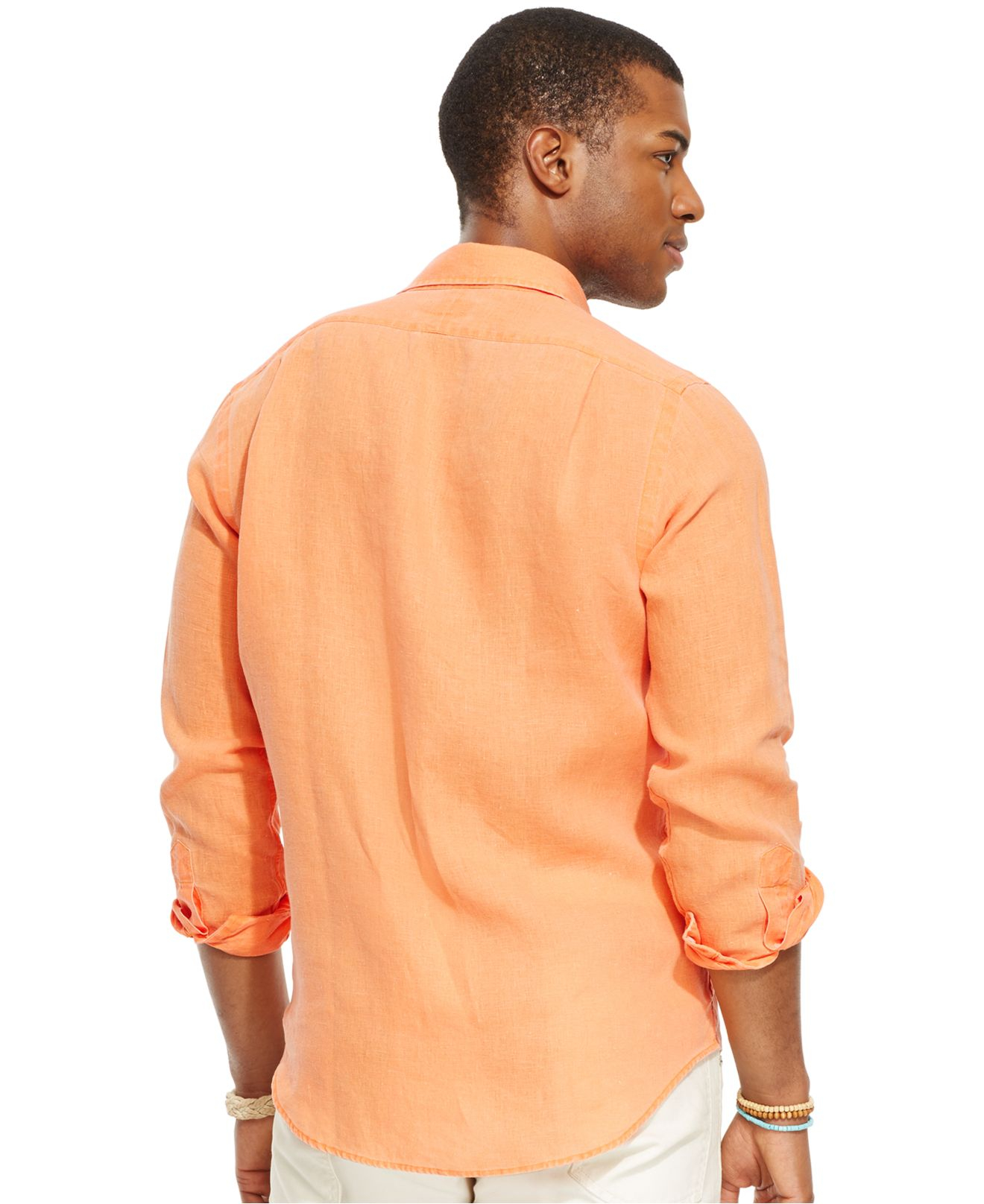ik heb nodig duizend Junior Polo Ralph Lauren Linen Sport Shirt in Orange for Men | Lyst