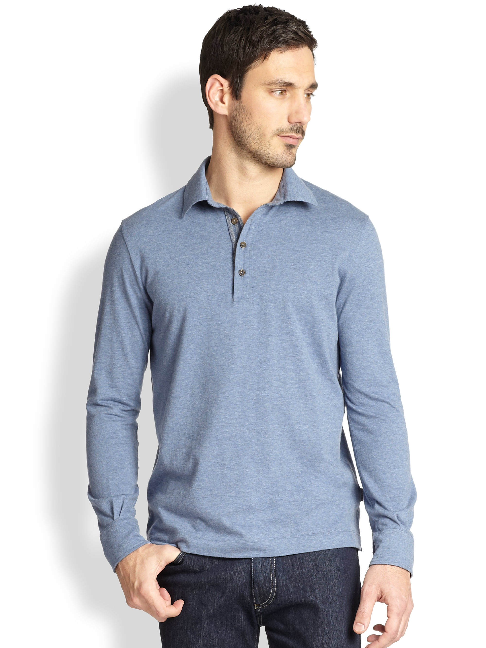 Canali Knit Polo Shirt in Blue for Men | Lyst