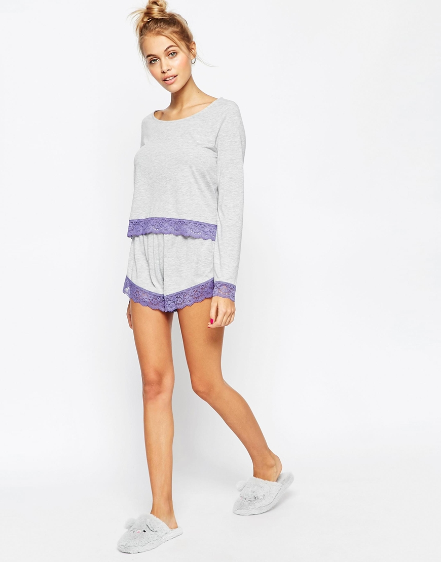Long Sleeve And Short Pj Set Clearance 