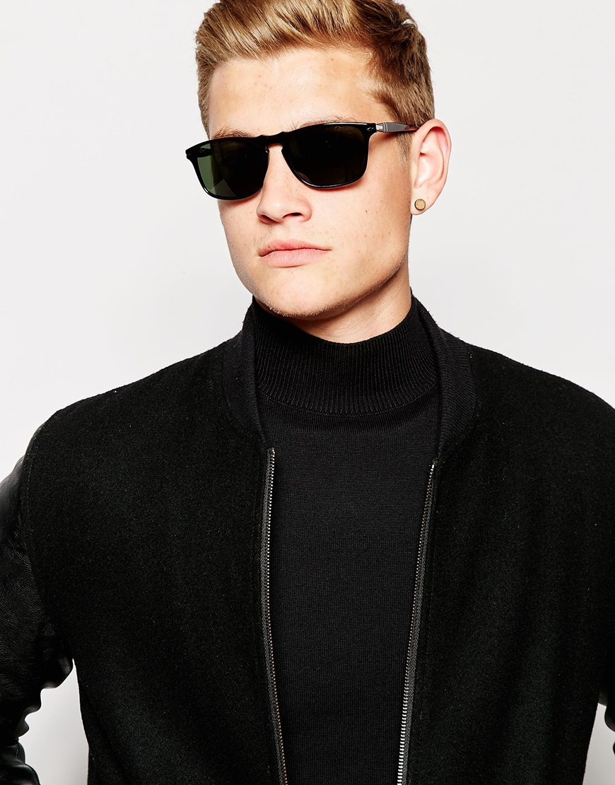 Persol Wayfarer Sunglasses in Black for 