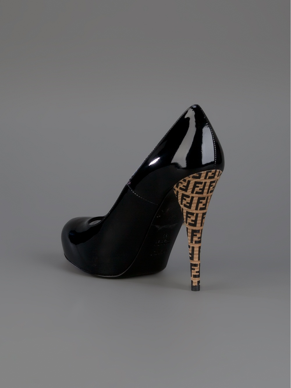 Fendi Monogram Heel Pump in Black Lyst