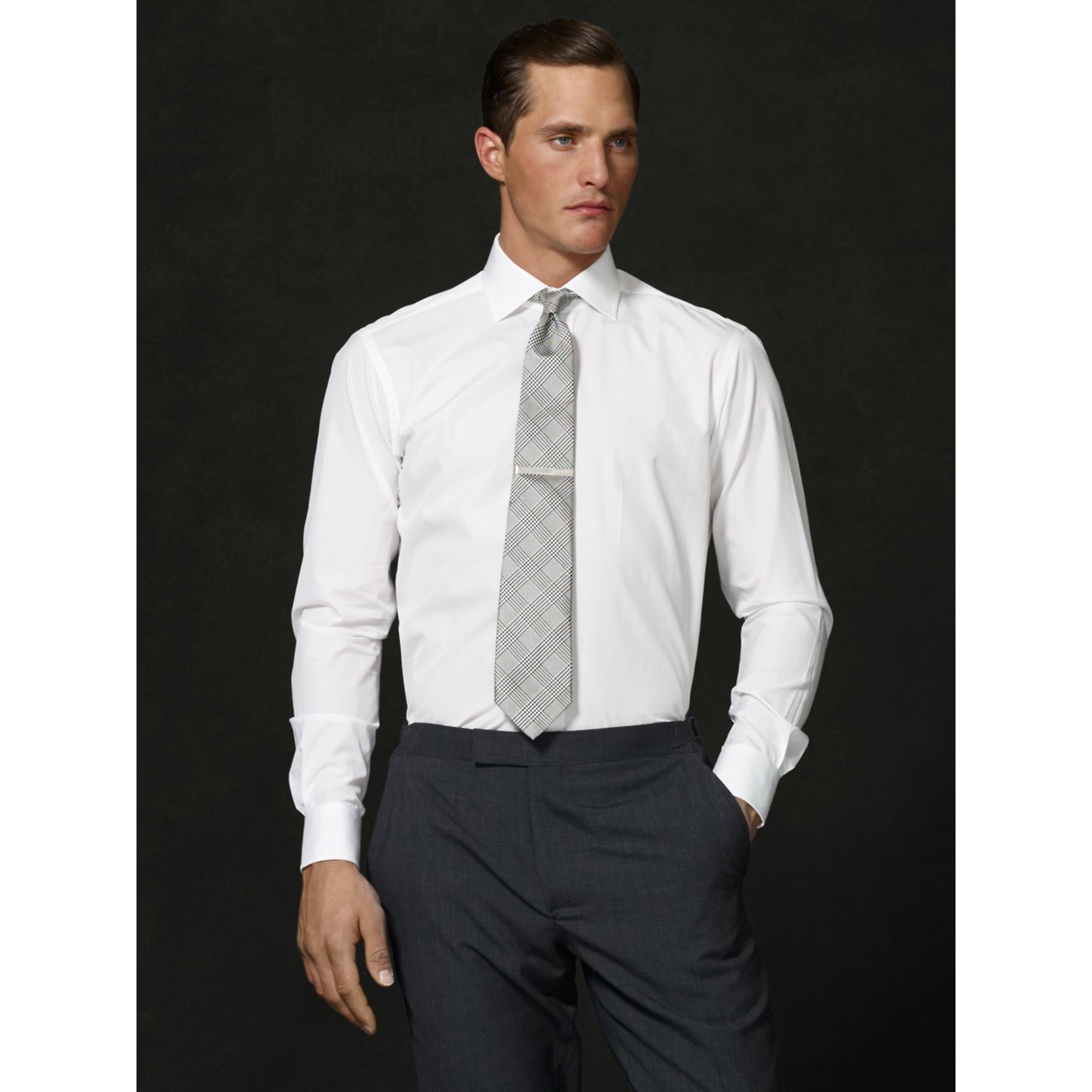 poplin white dress shirt