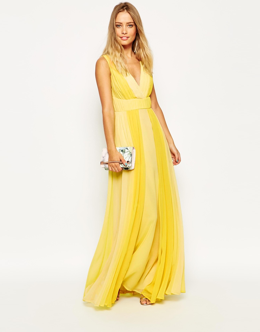 asos yellow dress maxi