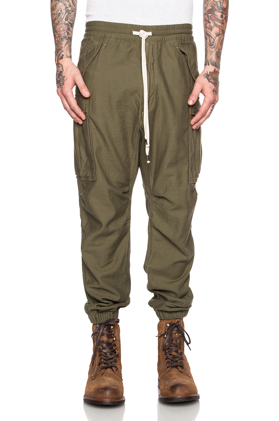 Nlst Men's Cotton Cargo Pants in Green | Lyst