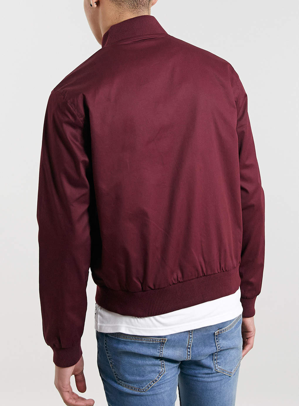 TOPMAN Burgundy Bomber Jacket in Red for Men Lyst