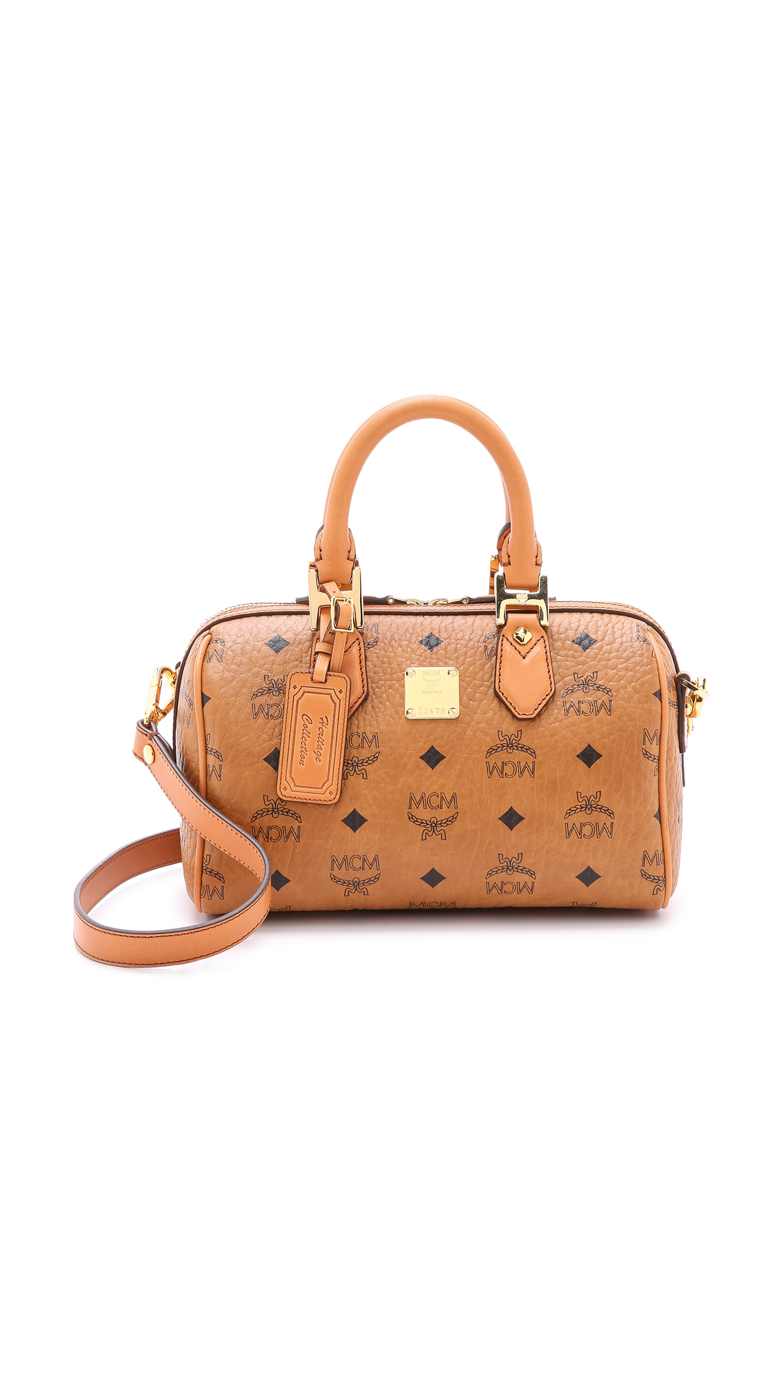 MCM Small Boston Bag - Cognac in Brown - Lyst