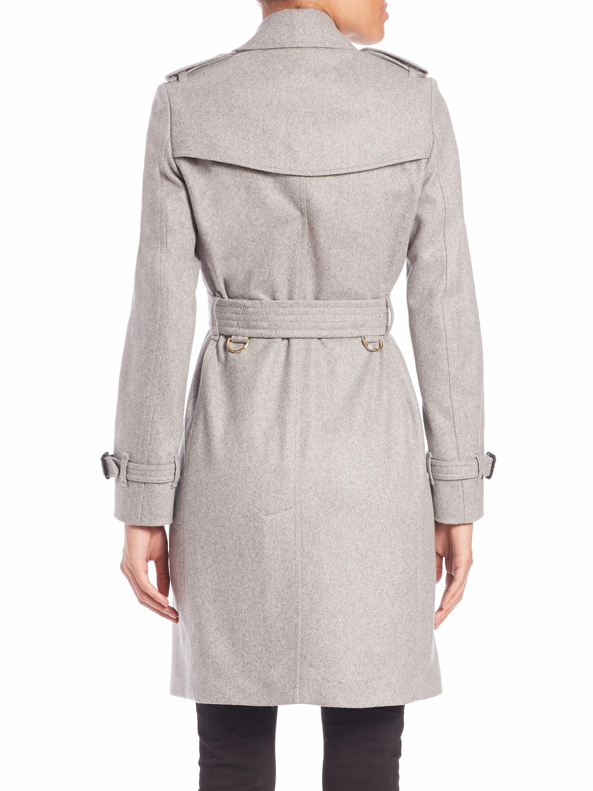 burberry kensington wool & cashmere trench coat