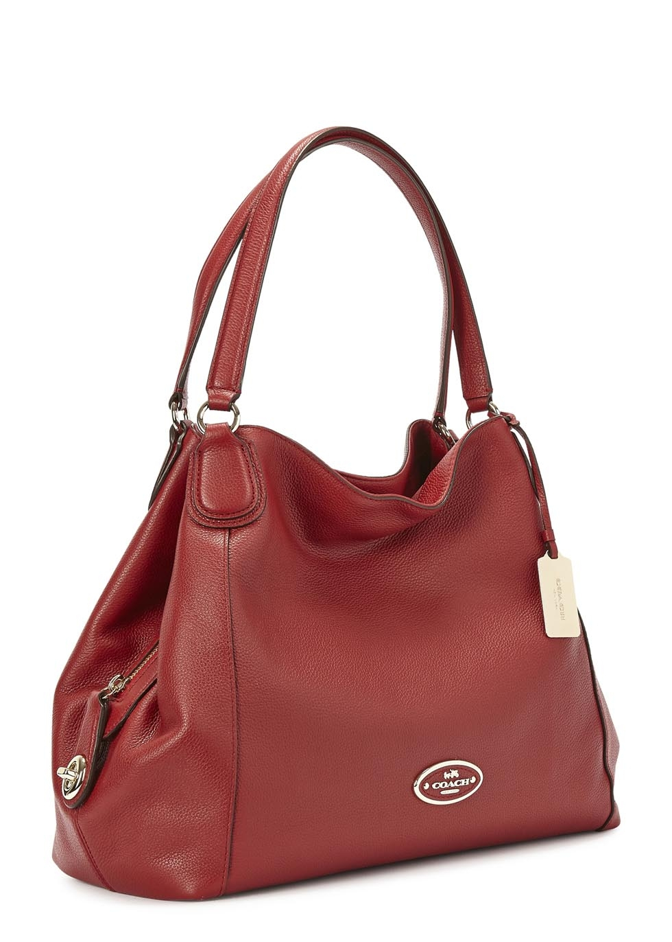 COACH Edie Red Leather Shoulder Bag Lyst