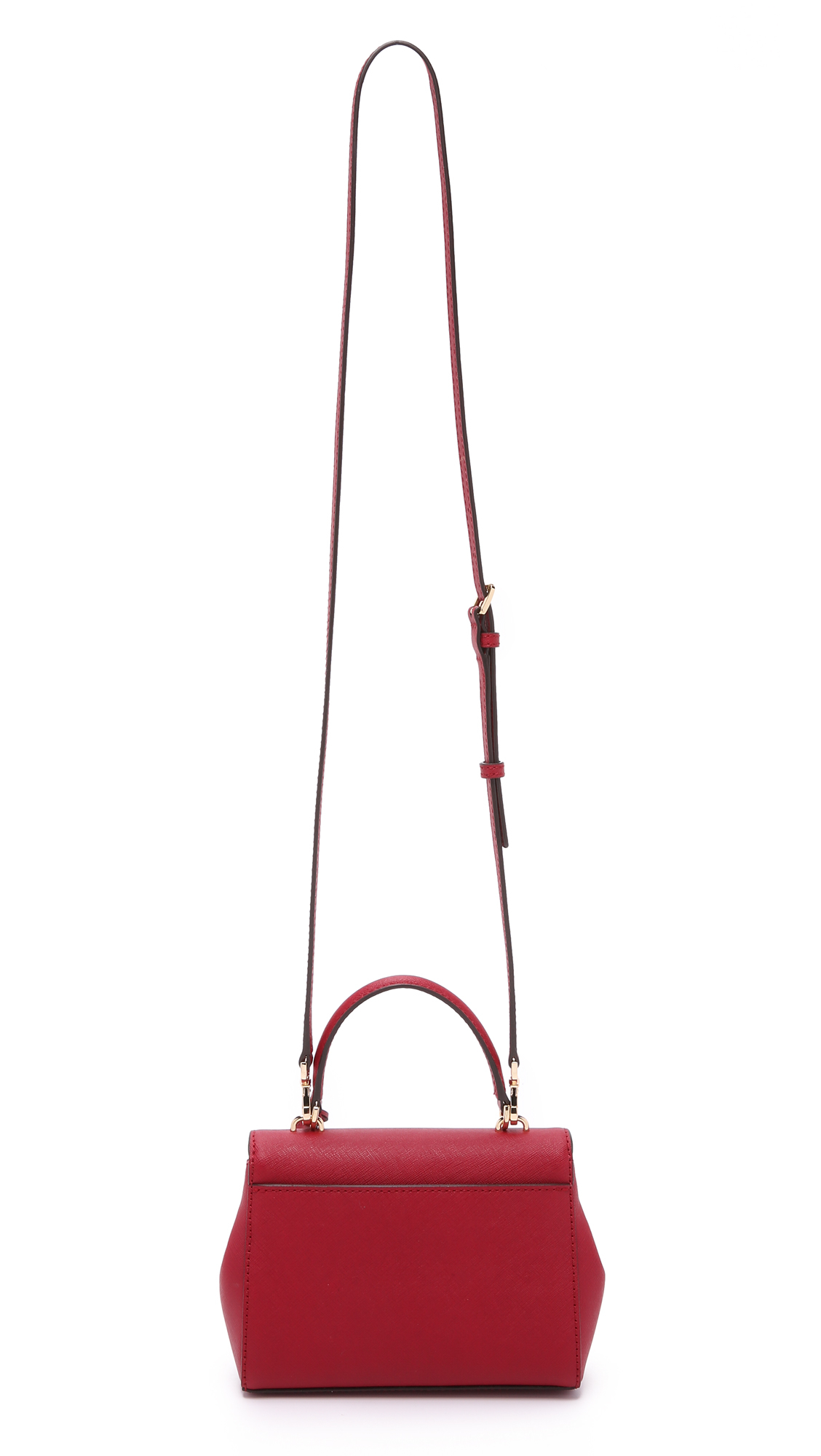 NWT Michael Kors Ava Extra Small Saffiano Leather Crossbody Bag Sangria Red